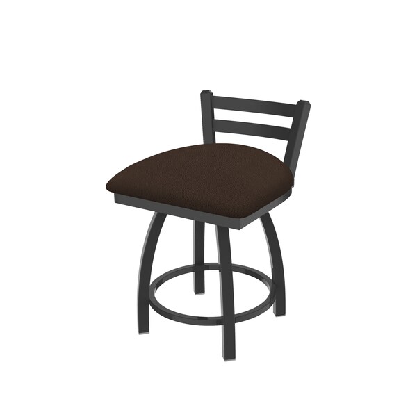 Holland Bar Stool Co 18" Low Back Swivel Vanity Stool, Pewter Finish, Rein Coffee Seat 41118PW025 - main